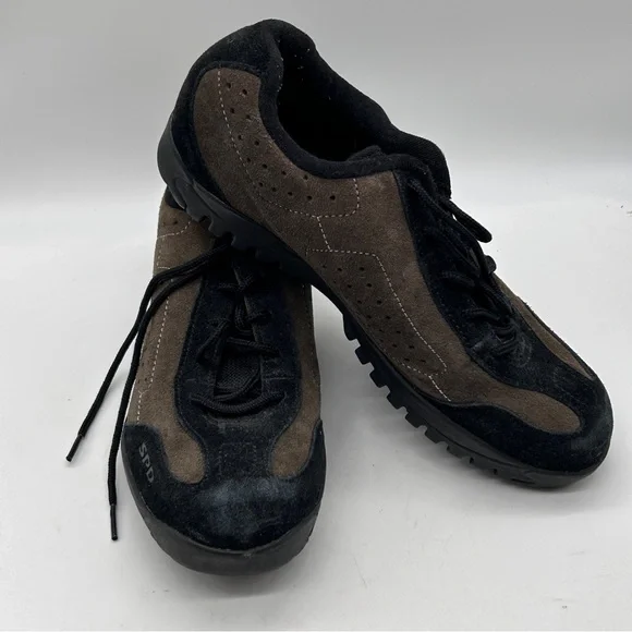 Shimano Spin Shoes SH-MT21 Womens Spinning Brown Black Suede GC - Picture 14 of 16